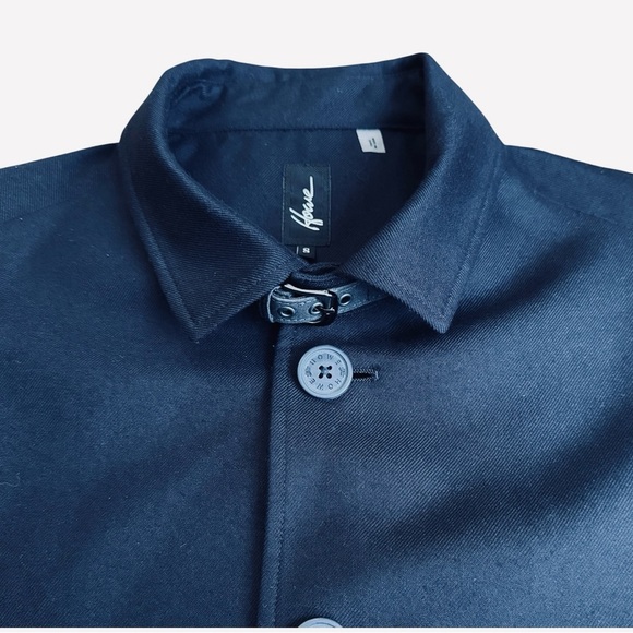 HOWE Navy Blue Minimalist Blazer - Utilitarian Vibe Buckle Detail - Men’s Small - Picture 11 of 11